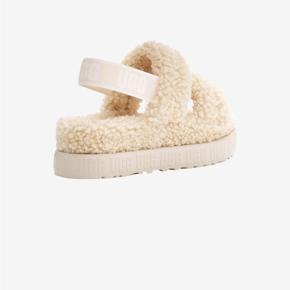 Ugg Women Beige Oh Fluffita Sheepskin Slingback Slipper Sandal Shoe Sz Us 10 - Picture 2 of 6